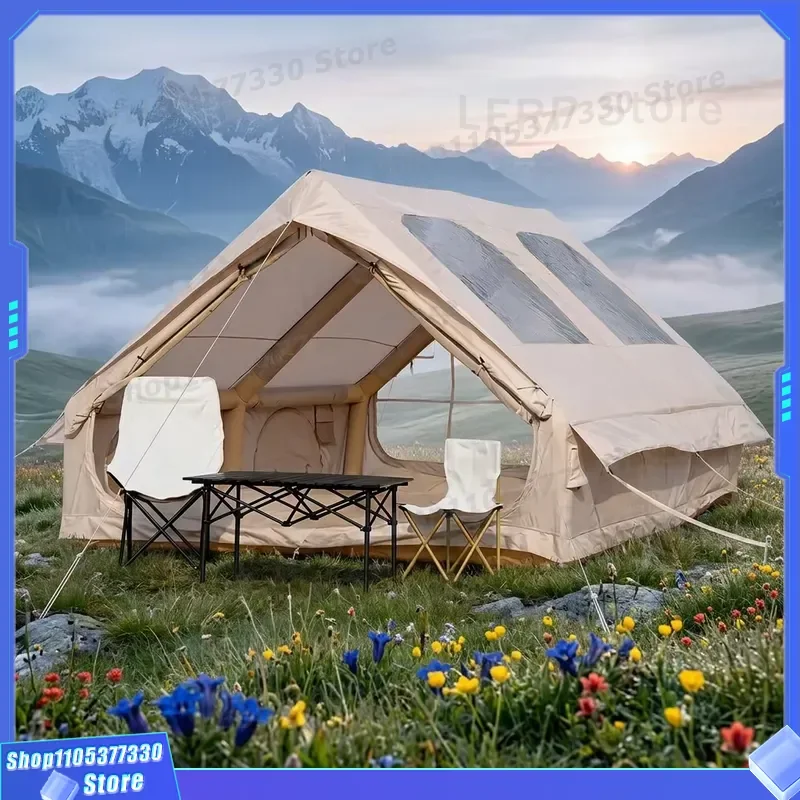 Inflatable Nature Pavilion 12sqm 300D Oxford 3x4x2m Twin Entry Panoramic Roof Window Family Camping Trade
