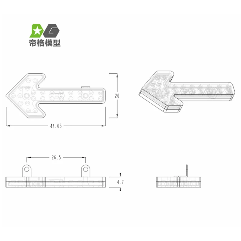 RC 1/14 LED 1 Pair Turn Signal Direction Light for Tamiya Hydraulic Excavator Loader Dump Truck for SCANIA MAN Tripper DIY Parts