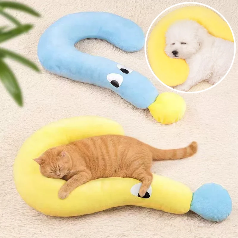 

Cute U-Shaped Pet Neck Pillow Protector for Dog Cat Deep Sleep Headrest Sofa Bed Cushion Puppy Kitten Sleeping Support Soft Mat