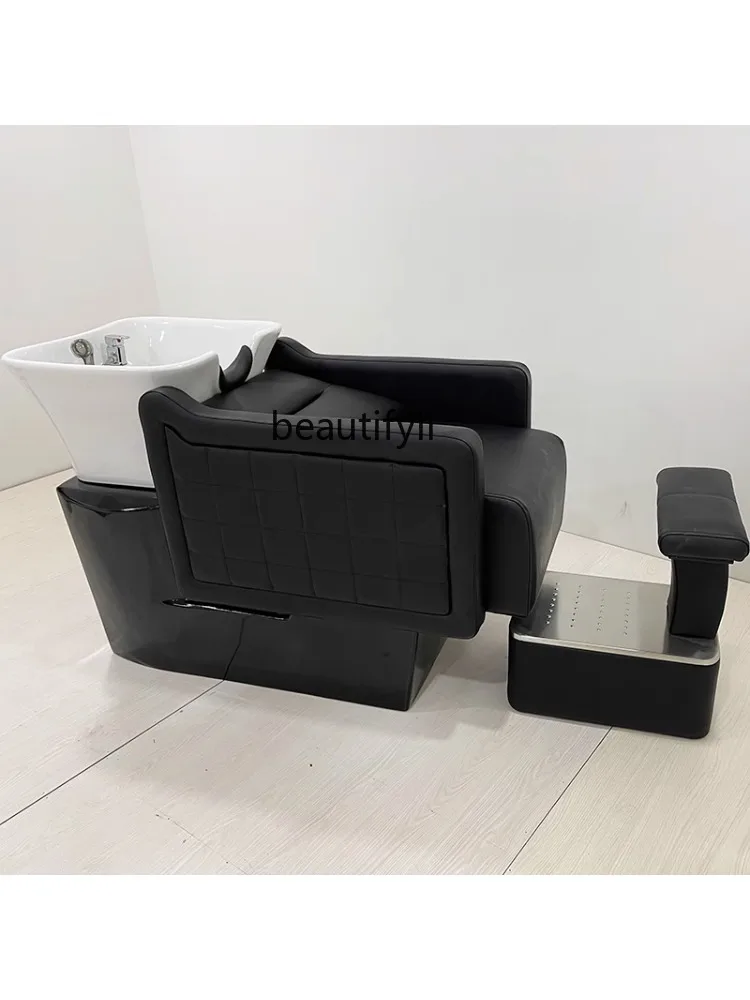 Factory Direct Sales Barber Shop Shampoo Chair New High-End Half Lying Salon Special Simple Flushing Bed for Hair Salon