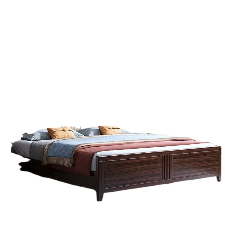 

New Chinese ebony wood solid 1.8 meters double light luxury modern simple