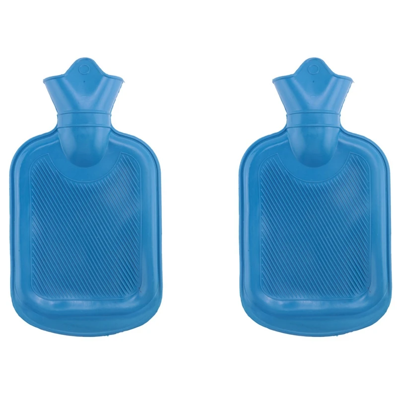 Thick Hot Water Bag Rubber Winter Warm Hot Water Bag Hand Warmer Girls Pocket Hand Feet Warm Water Bottle, 2 Pack 500ML