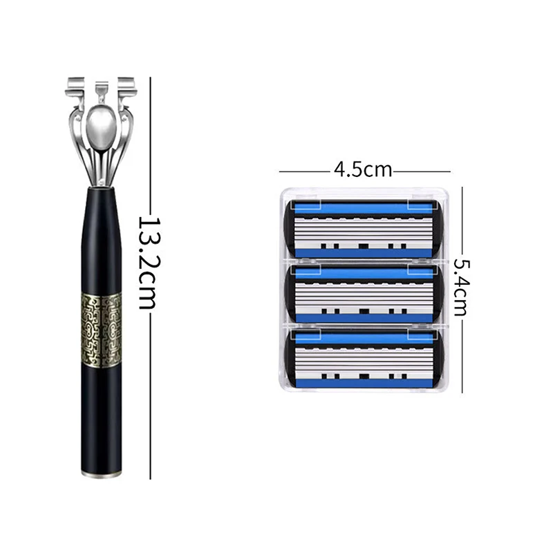 Новая модернизированная бритва, китайская ветровая ручная бритва, головка бритвы, шесть слоев оригинальных лезвий бритвы