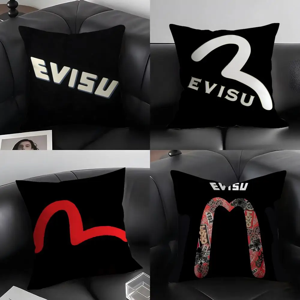 E-Evisu Brand Cushion Cover Pillowcase Ultra Soft Skin Friendly Fabric Cloud Like Comfort & Concealed Zipper