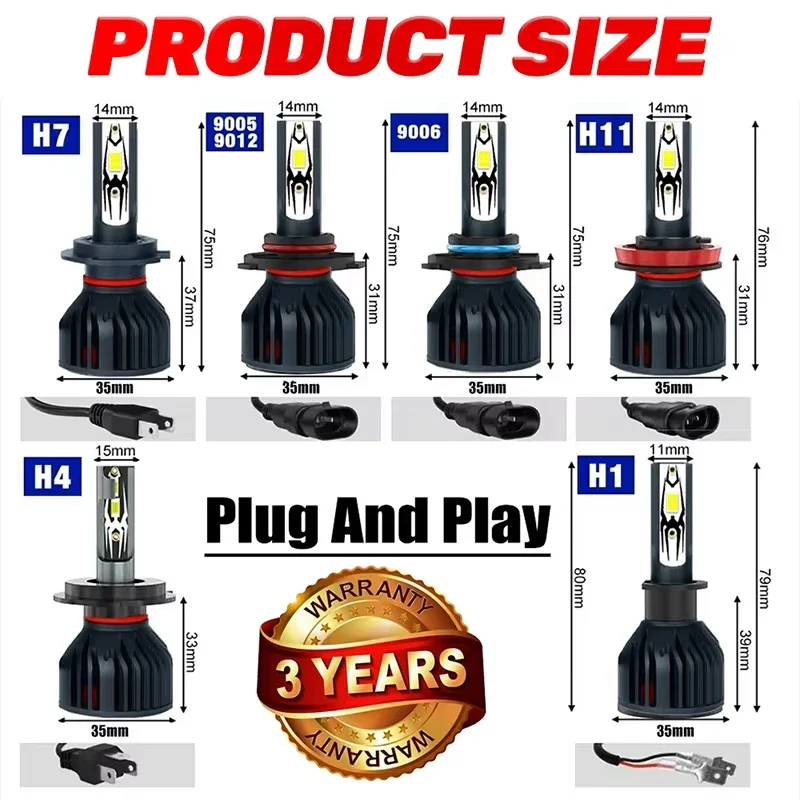 4500 واط H1 H4 H7 LED Canbus H8 H11 9005 HB3 9006 HB4 9012 Hir2 Led لمبة 5570 CSP مجموعة السيارات 12 فولت توربو الضباب مصباح 24 فولت جديد