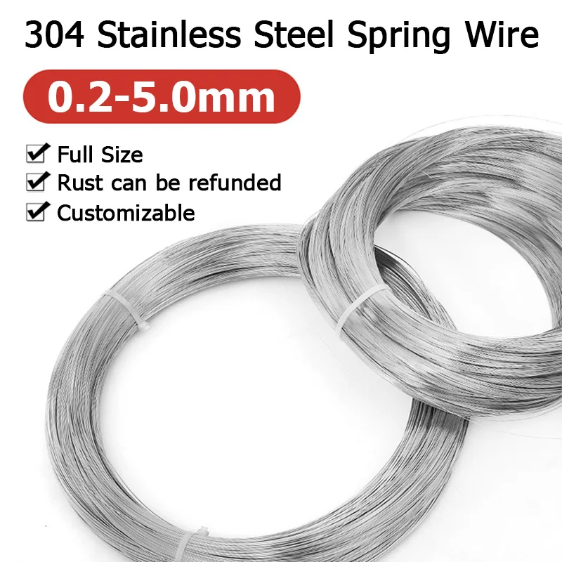 

1M-20M 304 Stainless Steel Spring Wire 0.2/0.3/0.4/0.5/0.6/0.7/0.8/0.9/1/1.2/1.5/1.6/1.8/2/2.2/2.5~5mm Elastic Spring Steel Wire