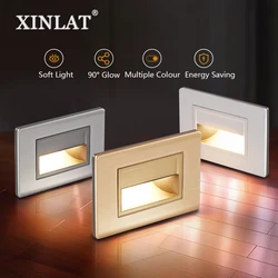 Modern LED Stairs Light Recessed Corner Wall Lamp Aluminum Footlight Fixtures Nightlights for Step Balcony Kitchen Décor