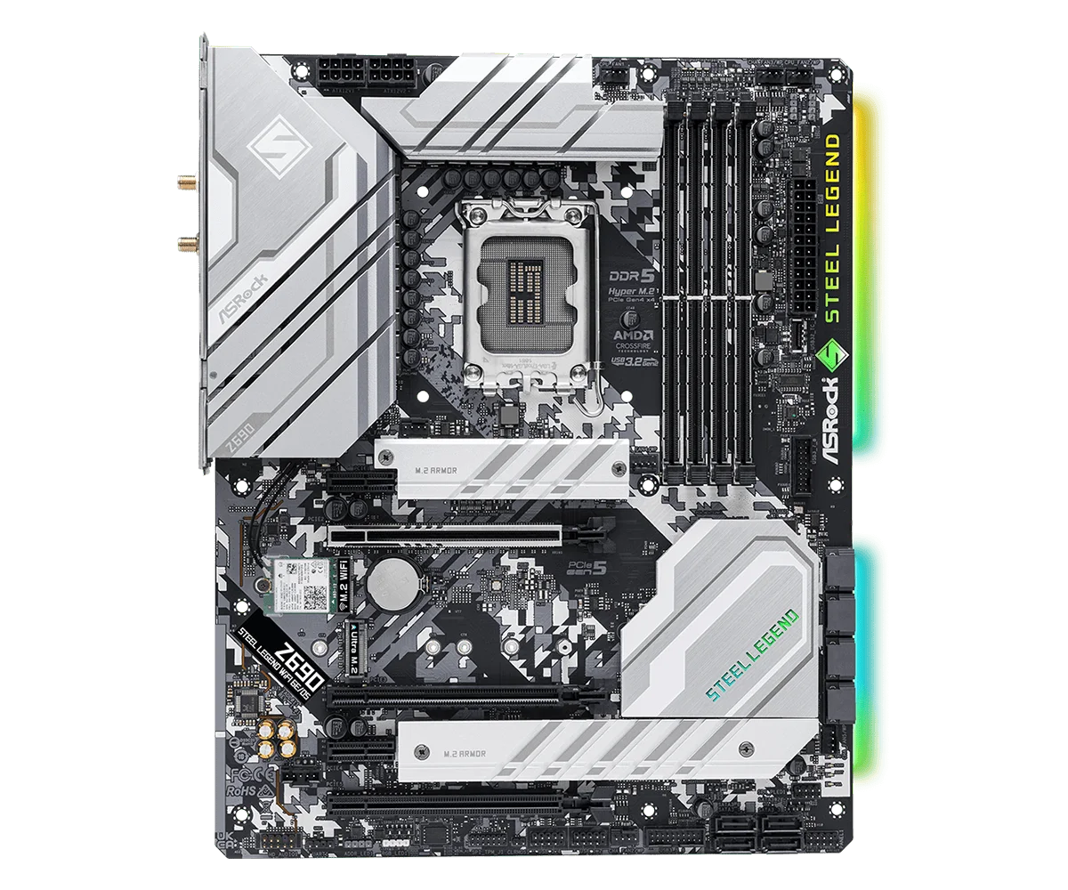 Z690 LGA1700 Motherboard ASROCK Z690 Steel Legend WiFi 6E/D5 Placa Mãe CPU For 14/13/14th Gen i9-14900K i9-13900K i9-12900K DDR5 view 4