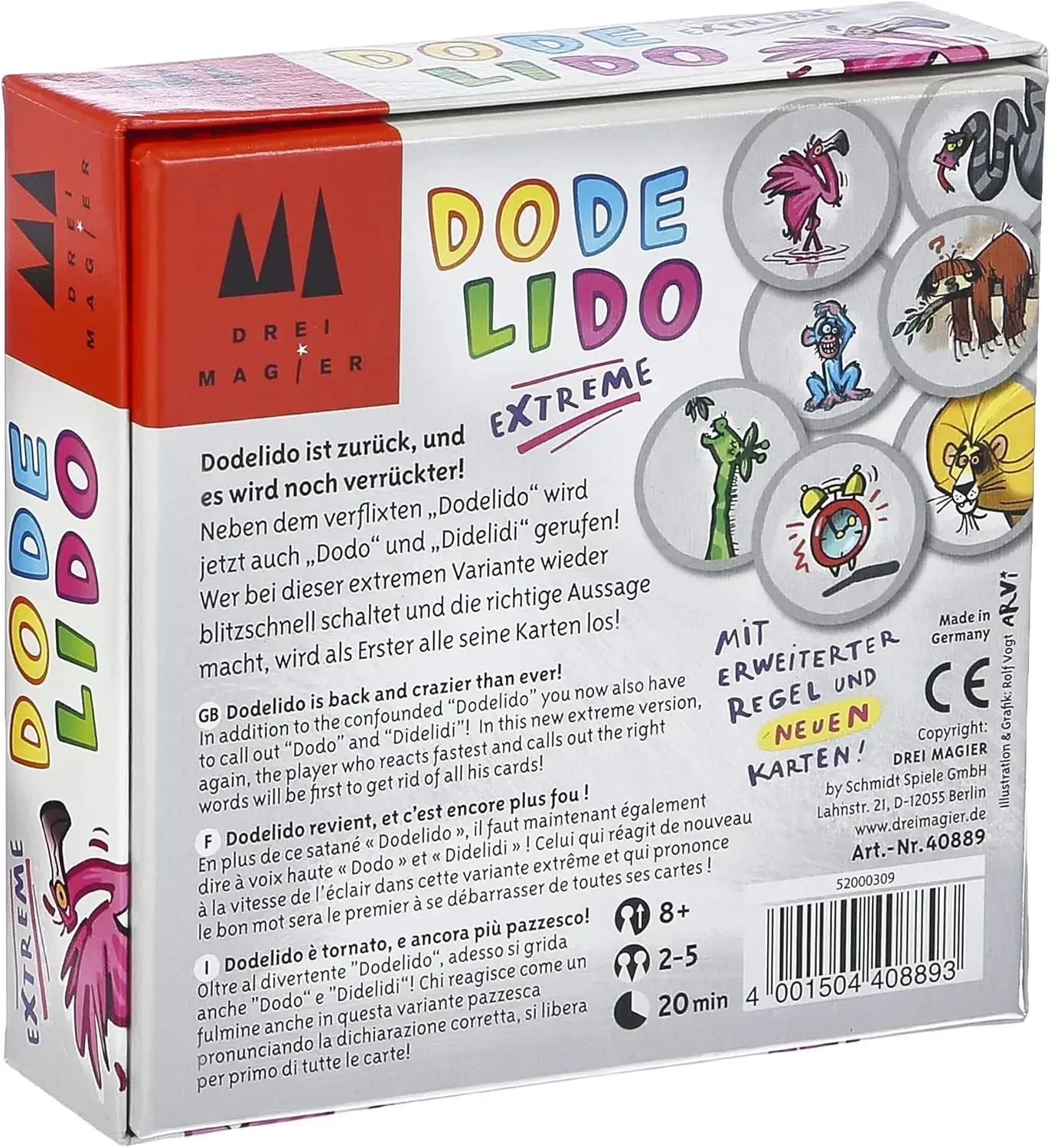 Drei Magier - Dodelido Card Game * Dodelido Extreme Three Magicians Card Game Version Card Game for All Ages ﻿