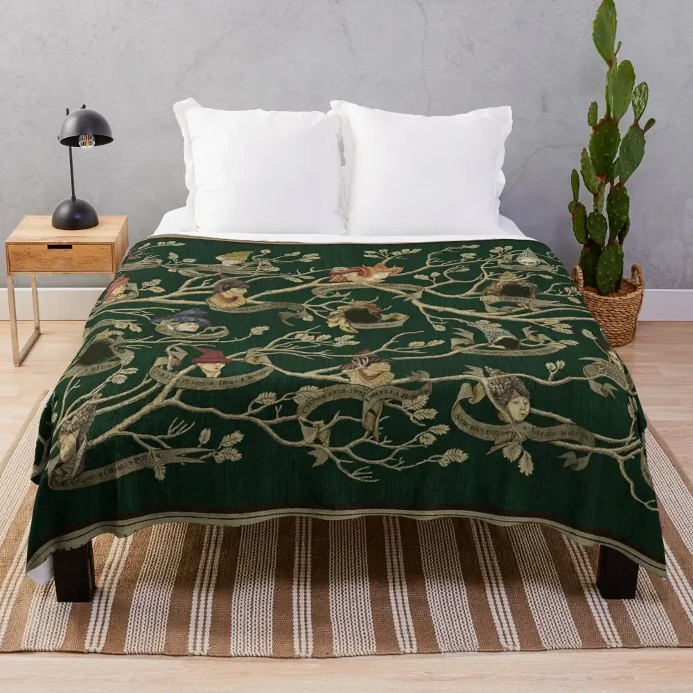 

Noble House of Black Family Tree Throw Blanket Single Retros sofa bed Blankets