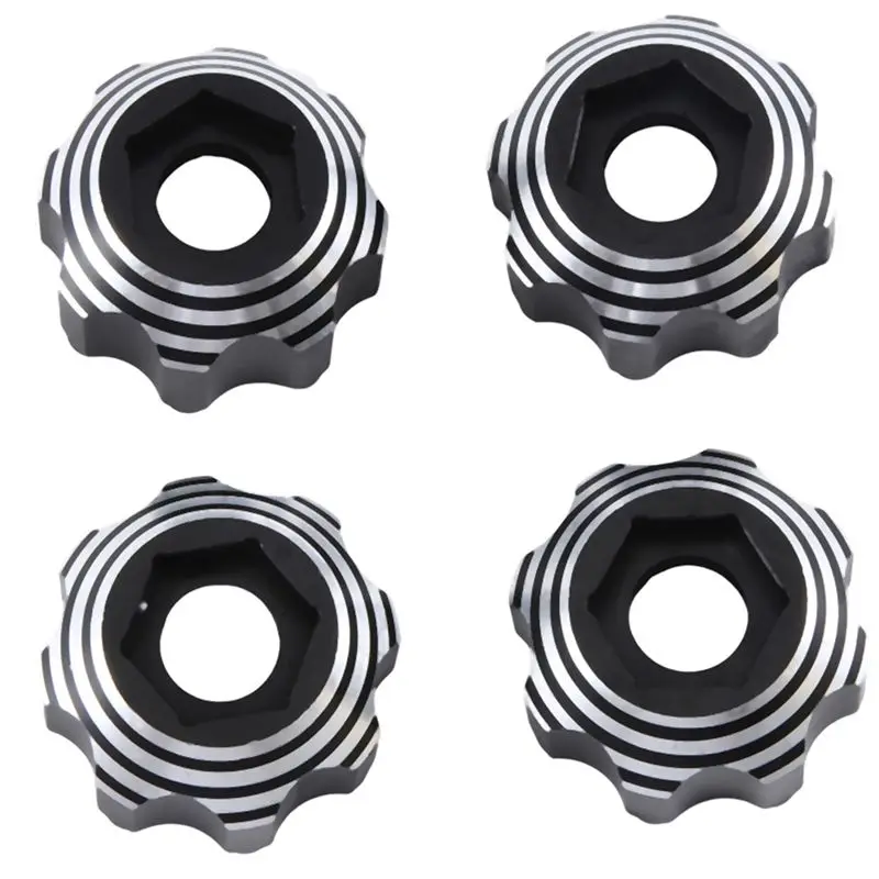 WOTT-4Pcs Alloy Wheel Adapter 3.8 Inch Wheel Adapter For PL Proline 3.8 Inch 8X32 To 17Mm Wheel Replacement Parts Black 5
