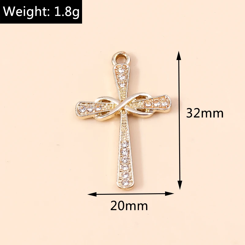 20 Stück gemischte, niedliche Kristall-Metall-Kreuz-Anhänger für die Schmuckherstellung, geeignet für Ohrringe, Halsketten, Armbänder und DIY-Bastelarbeiten. – Detail 21