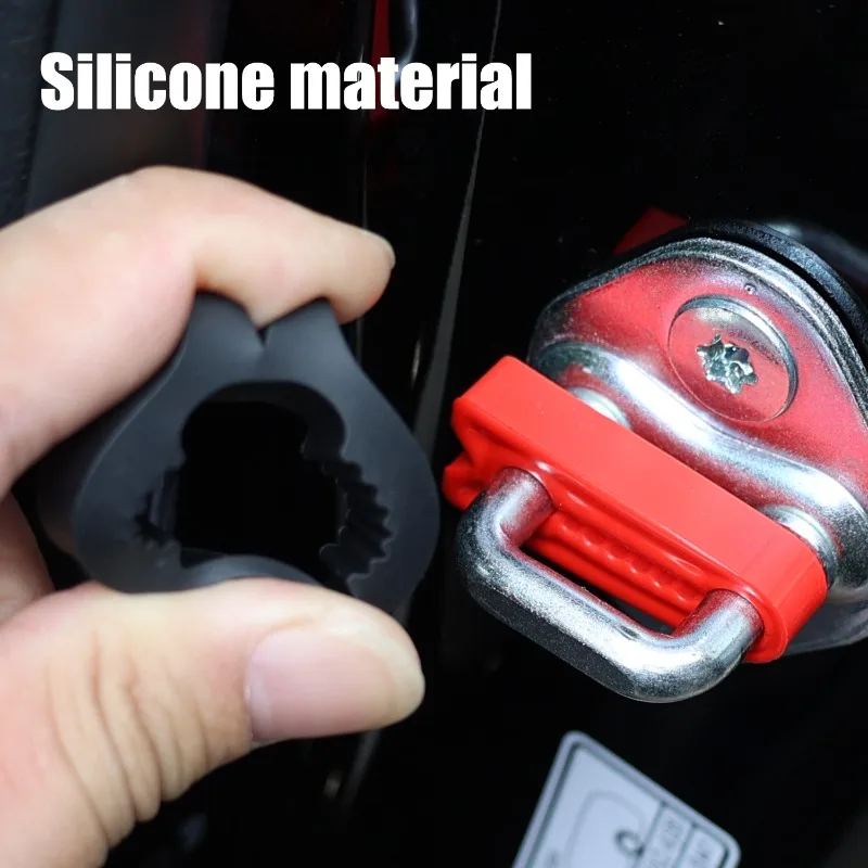 Universal Car Door Lock Sound Proofing and Noise Reducing Pad Anti-Vibration Cushions Silicone Sleeve Door Lock Protective Cover