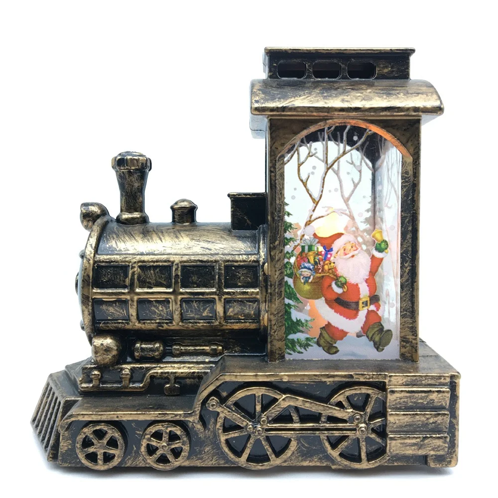 

Christmas Locomotive Candle Wind Lantern Retro LED Glowing Night Light Night Light Home Decor Ornaments Gifts B