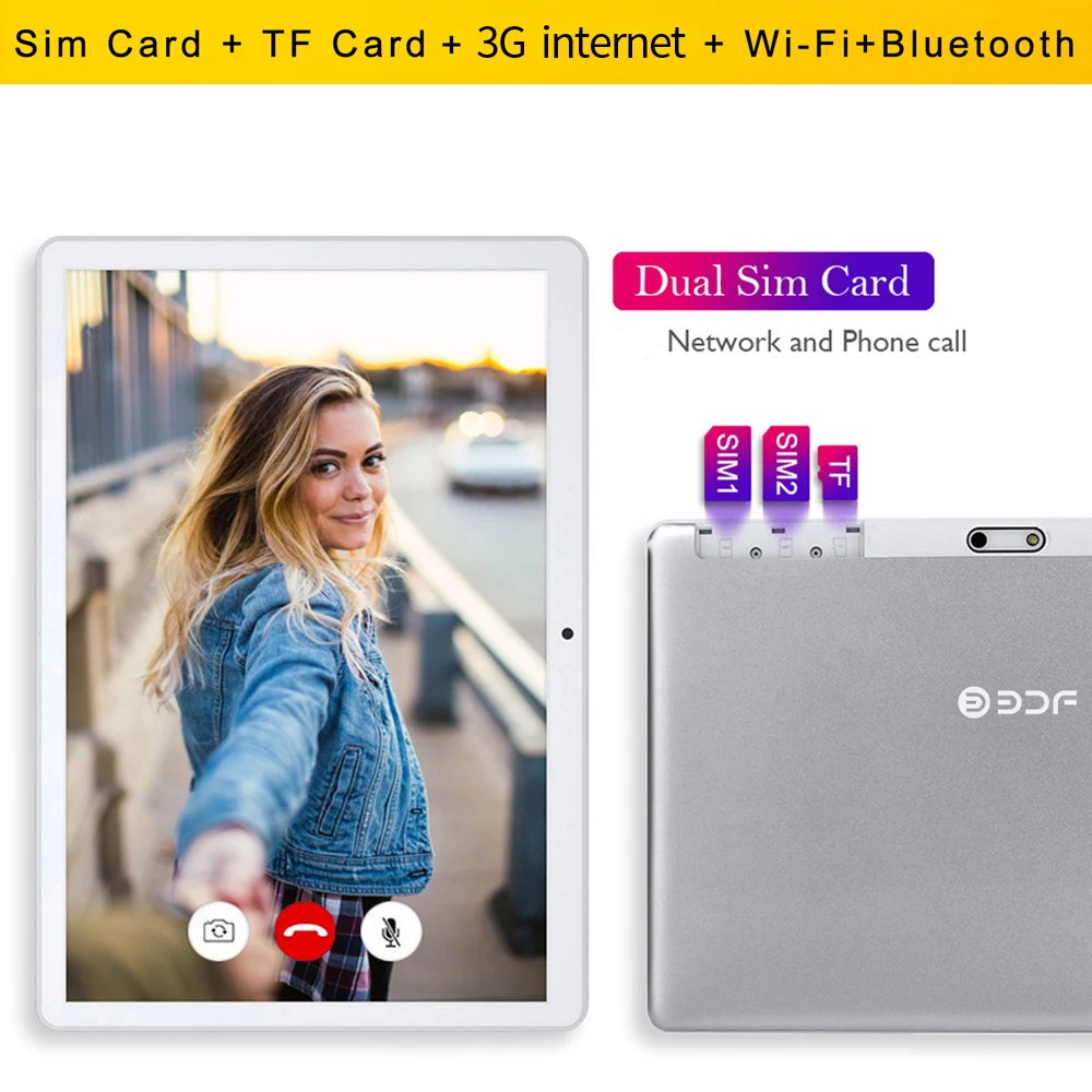 신상 2023 인치 태블릿 옥타 코어 안드로이드 10.1 태블릿, 3G 전화 와이파이 블루투스 듀얼 SIM 카드 4GB RAM 64GB ROM Ta, 9.0