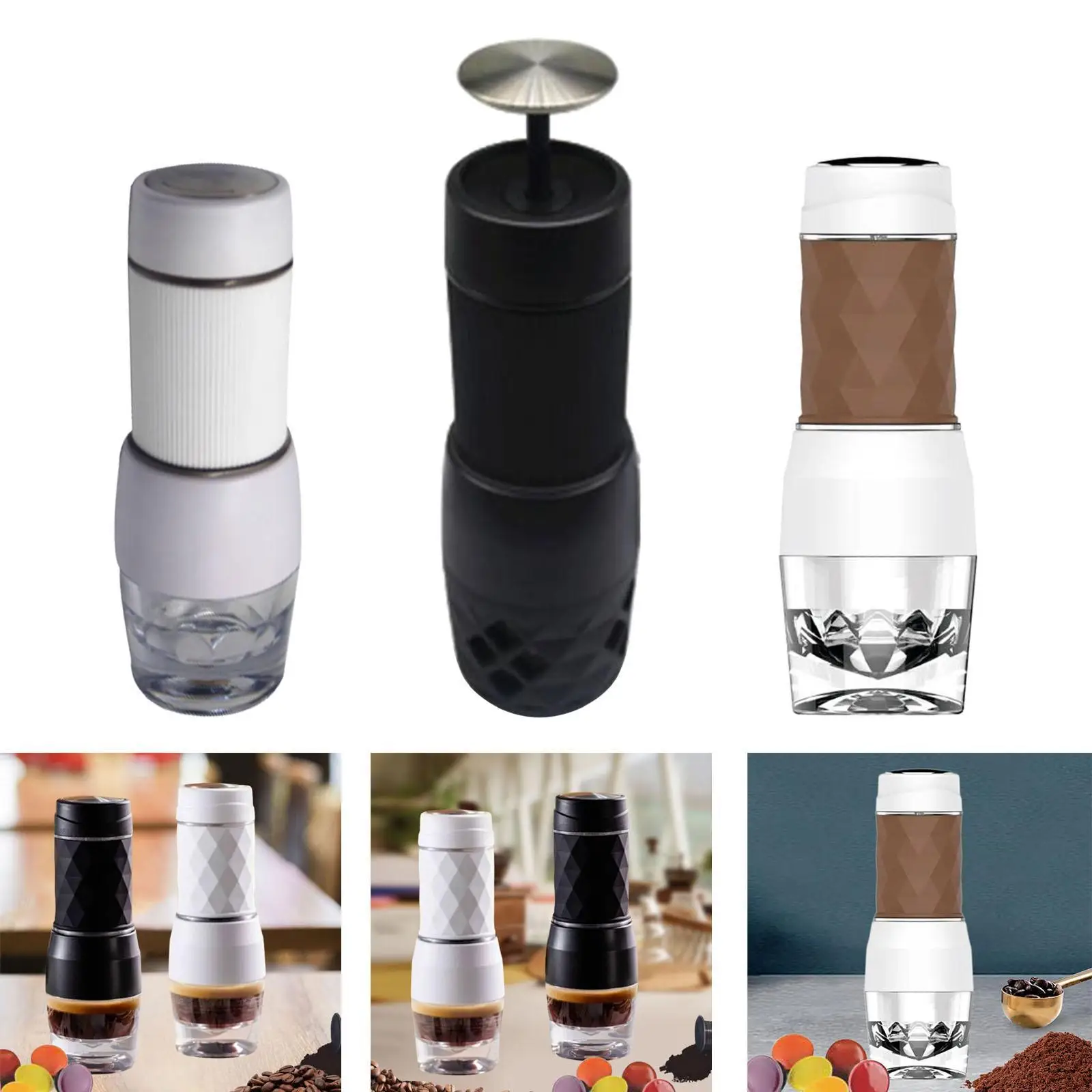 ماكينة صنع القهوة بالضغط اليدوي ماكينة صنع الشاي المحمولة لمحبي القهوة في المطبخ والتخييم