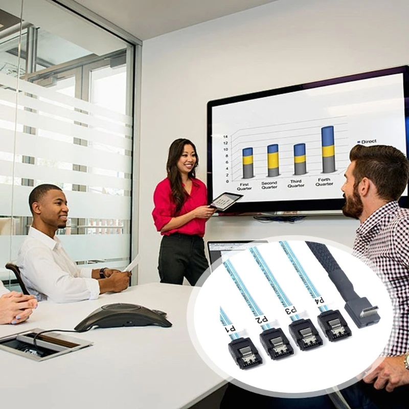 OCuLink PCIExpress SFF 8611 4i to 4X 7P 90 องศาการเชื่อมต่อ PCIexpress สําหรับภายนอก GPU และ Solid Disk