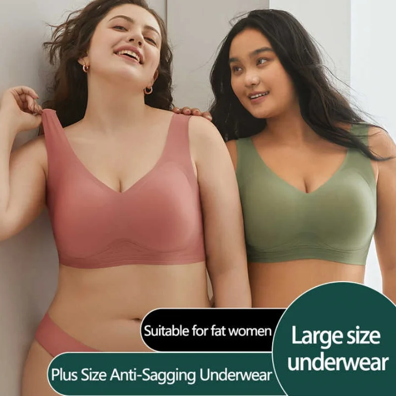 

Large Size No Trace Beautiful Back Bra Tube Top Underwear Thin Big Breasts Show Small Bra Female Lencerias Sexy