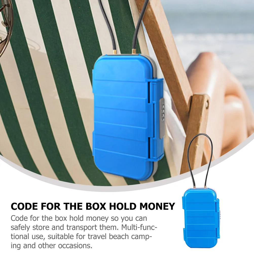 Travel Beach Storage Box Visiting Money Holder ปลอดภัยสําหรับของมีค่าและโทรศัพท์ สีดํา