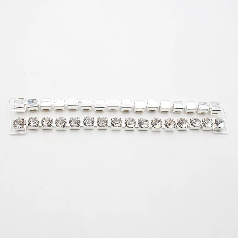 New 6Pcs 13 * 162MM Single Drainage Diamond Decorative Chain/Bikini Connection Buckle for Shoulder Strap Clothing Dress Accessor