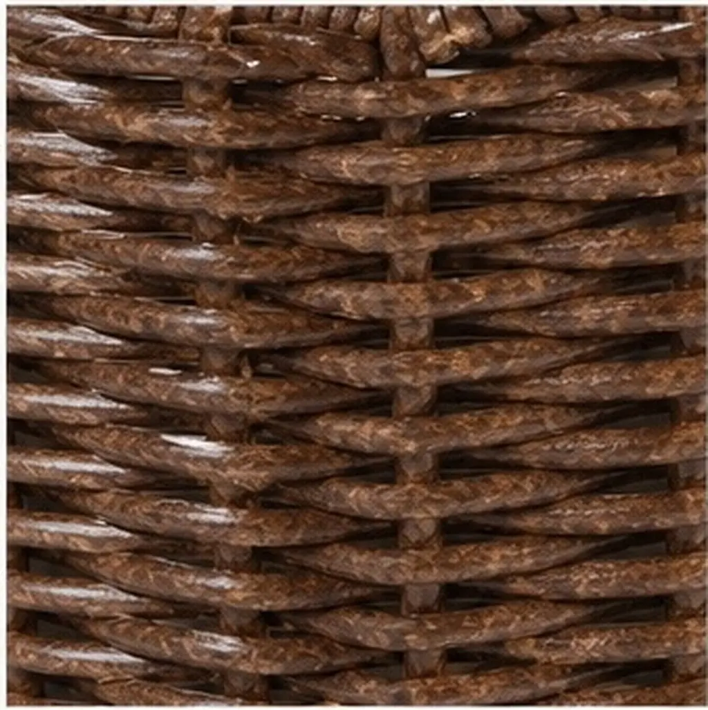 Scalloped Edge Rattan Flower Pot Handcrafted Woven Planter Basket for Indoor Plants Desktop Nightstand Sideboard Decor Farmhouse
