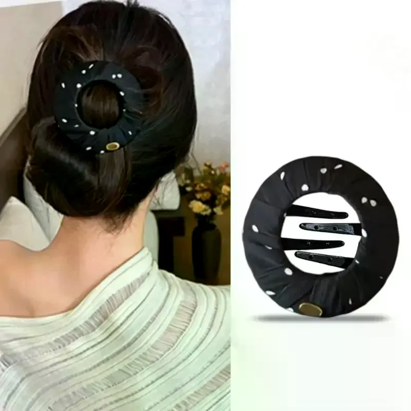Fashion Polka Dots Flat Pancake Hair Claw Clip For Women Sports Sleep Non Slip Soft Padded Hair Clip Accessory