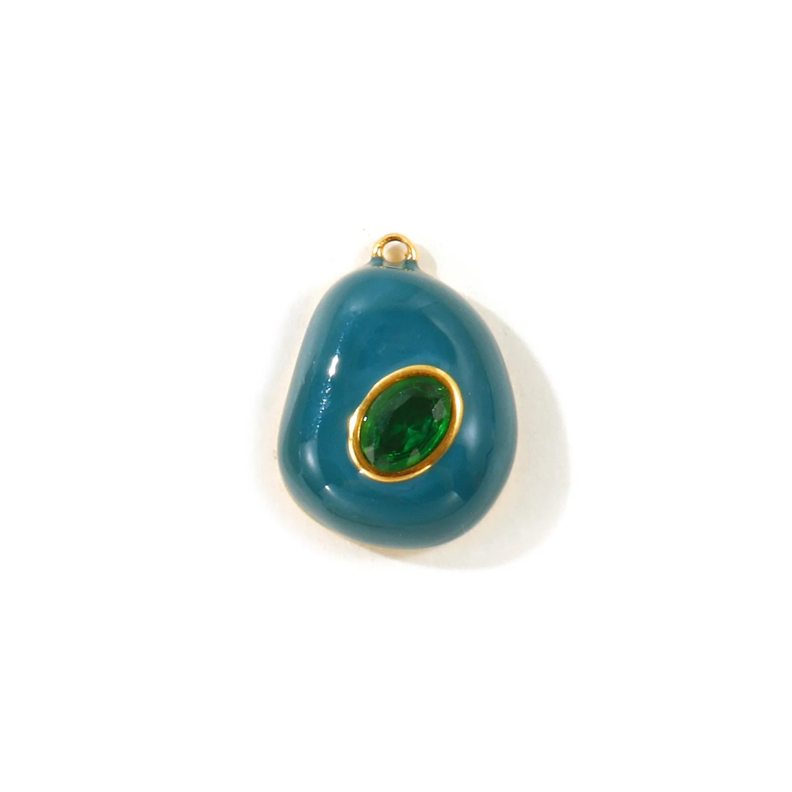 2 Stück Emaille-Strass-Tropfenanhänger, 18K vergoldet, 304 Edelstahl-Anhänger für DIY-Halsketten-Schmuckherstellung, 18x13,5mm – Detail 4
