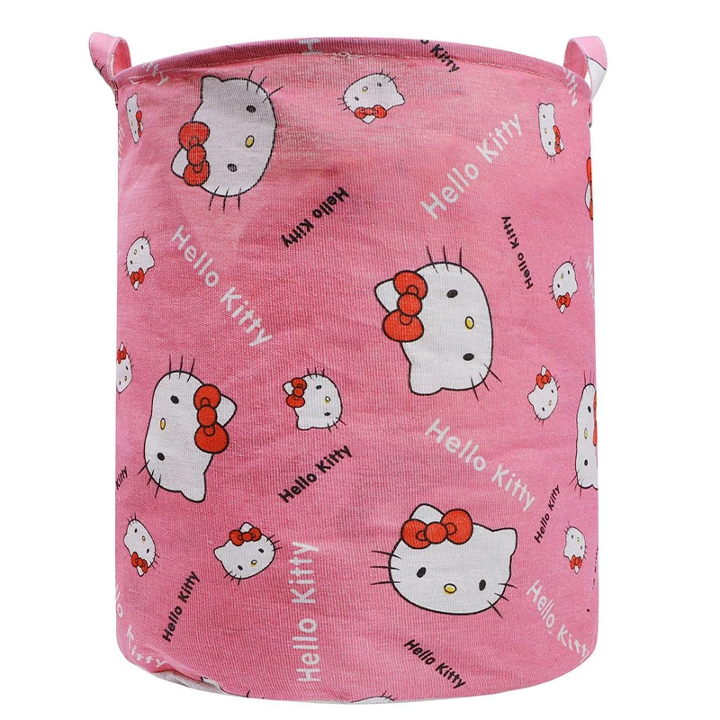 Hello Kitty Sanrio Storage Bins Cartoon Girls Student Dormitories Anime Clothing Dirty Clothes Toys Kawaii Storage Bag Gifts