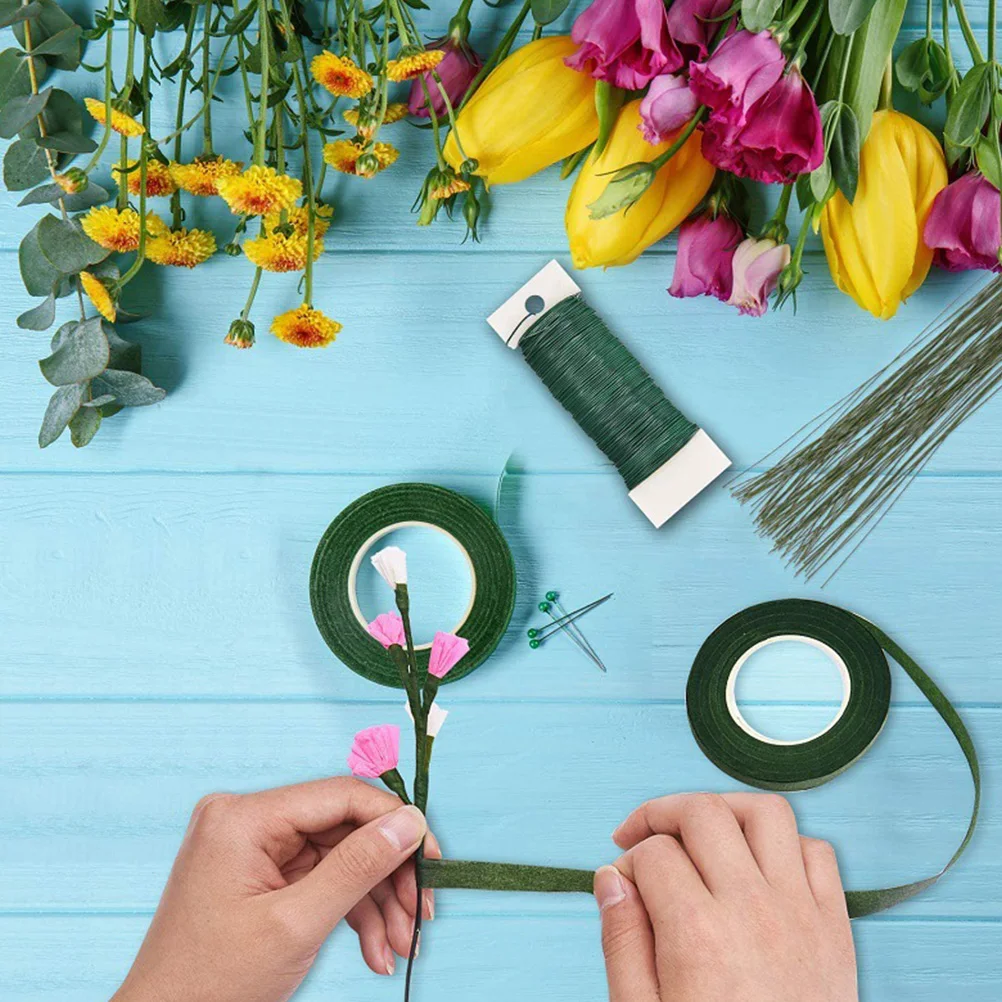 

2 Rolls Floral Wire Christmas Flower Arrangement Cable Ties for Wedding Bouquet Scrapbook DIY Plant Decoration Xmas Tree