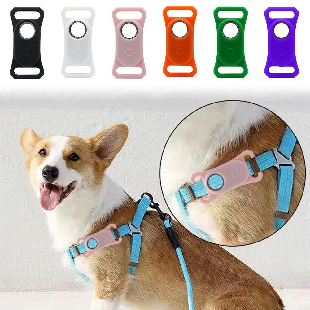 Silicone Case for Galaxy SmartTag Tracker Soft and Flexible Scratch/Shock Resistant Cover with Carabiner for Dog Collar