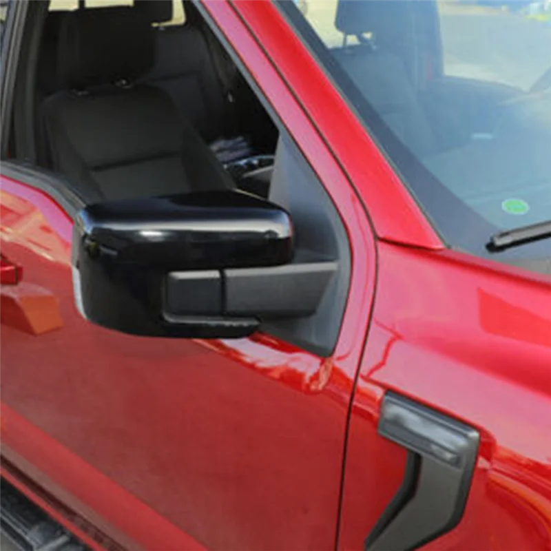 

L37A-1 пара передних боковых зеркал заднего вида, декоративная накладка для Ford F150 F-150 2021 2022, ярко-черный