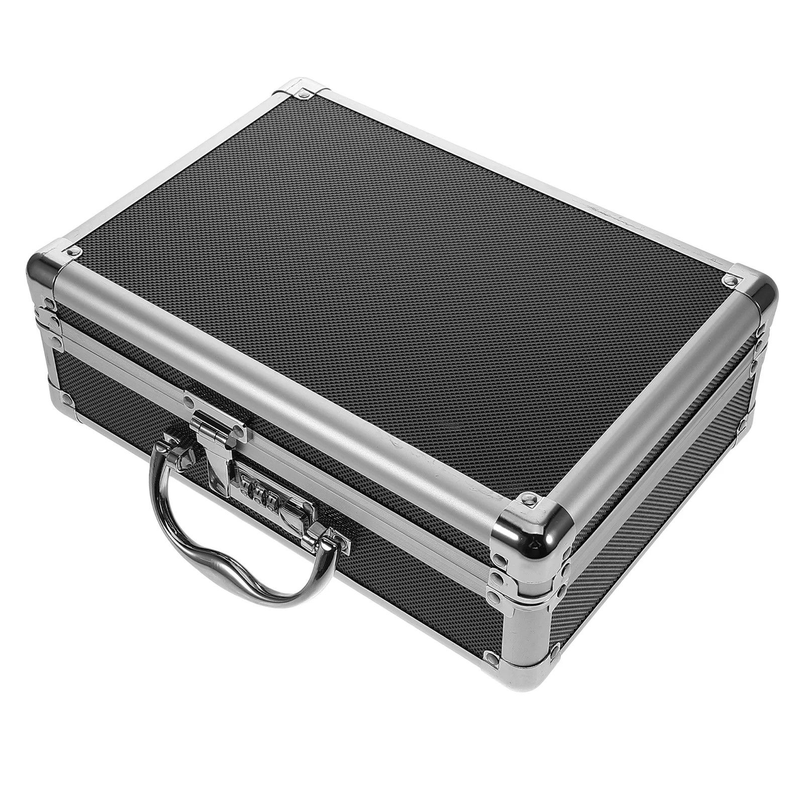 

Portable Aluminum Alloy Toolbox Organizer Coded Lock Large Capacity Metal Tool Case Handle Home Use Craftsman Tool Box