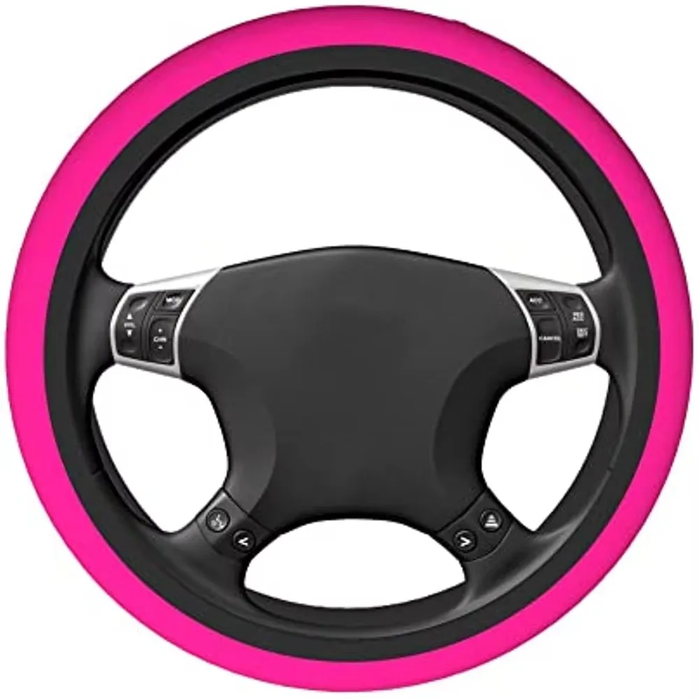 Hot Pink Car Accessories Steering Wheel Cover Universal Diameter 15 Inch Non-Slip Neoprene for SUV Van Sedan Car Truck