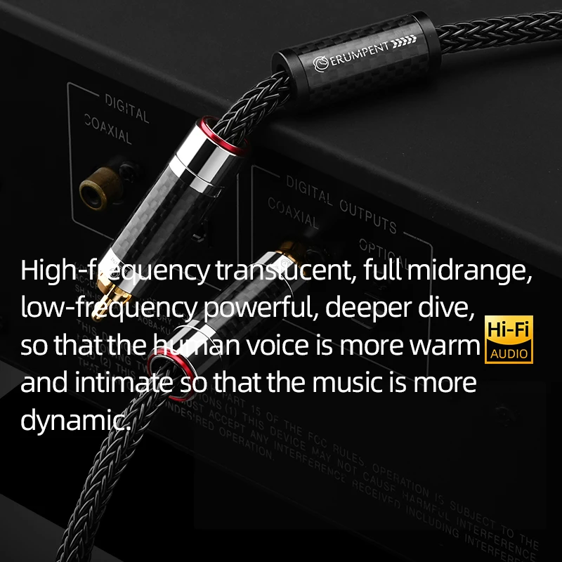 ERUMPENT HiFi 75Ω RCA Coaxial Cable Hi-end OCC Silver Plated RCA to RCA Male SPDIF Subwoofer Audio Cable