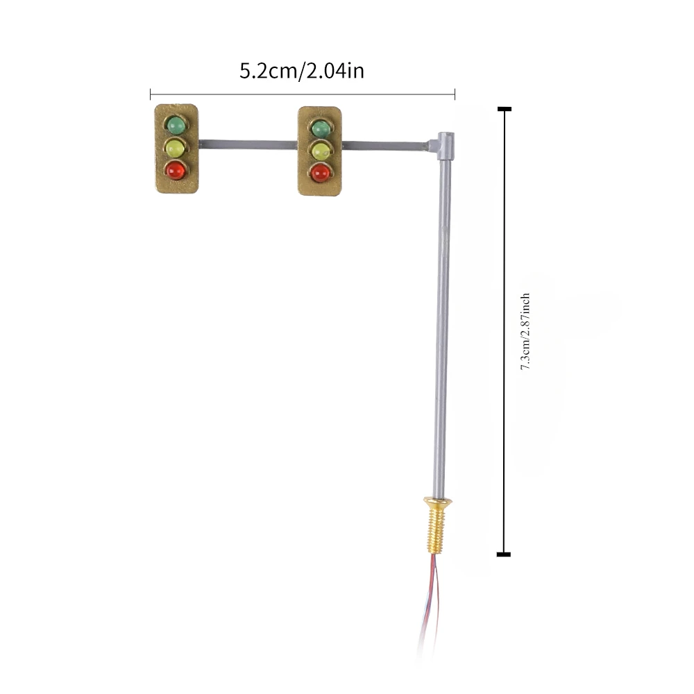 N 체중계 도로 교차로 보행용 LED 신호등 모델, 철도 열차 레이아웃 액세서리, 2 개