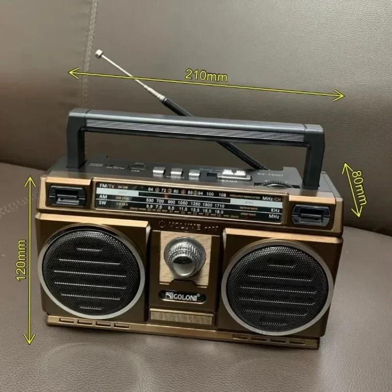 High Quality Stereo Sound Wireless BlueTooth Speaker Multiband Fm/TV/AM/SW Radio Boombox With RGB Disco Light MP3 Music PIaye