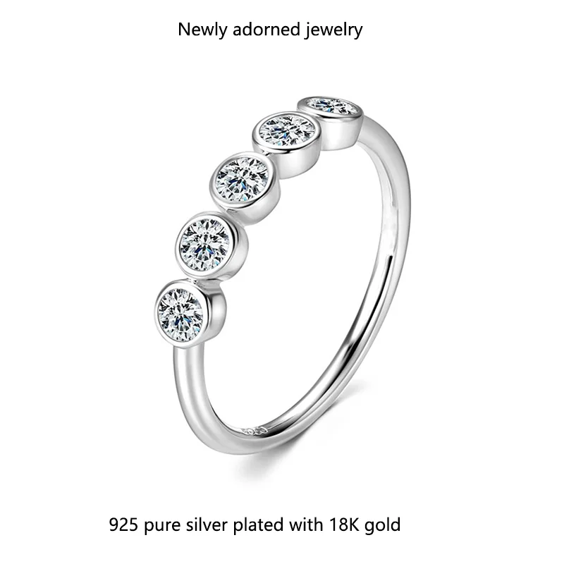 

New European-American cross-border personalized export unique bubble-style ring, 4.0mm moissanite, light luxury S925 silver ring