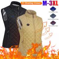 21 Areas Heated Vest Men Jacket Heated Winter Womens Electric Usb Heater  Jacket Man Thermal Vest Body Warmer Coat 6XL