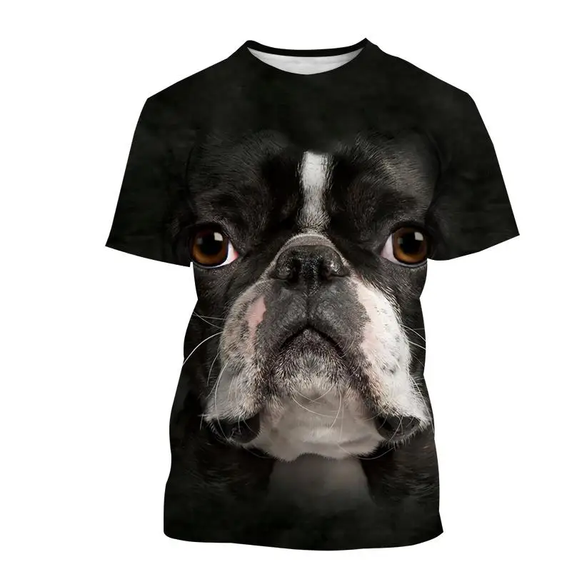 New Cute Pet Dog 3d Printing Round Neck Fashion Men\'s Women\'s Children\'s Cool Fun T-shirt Breathable Light Summer Sports Top