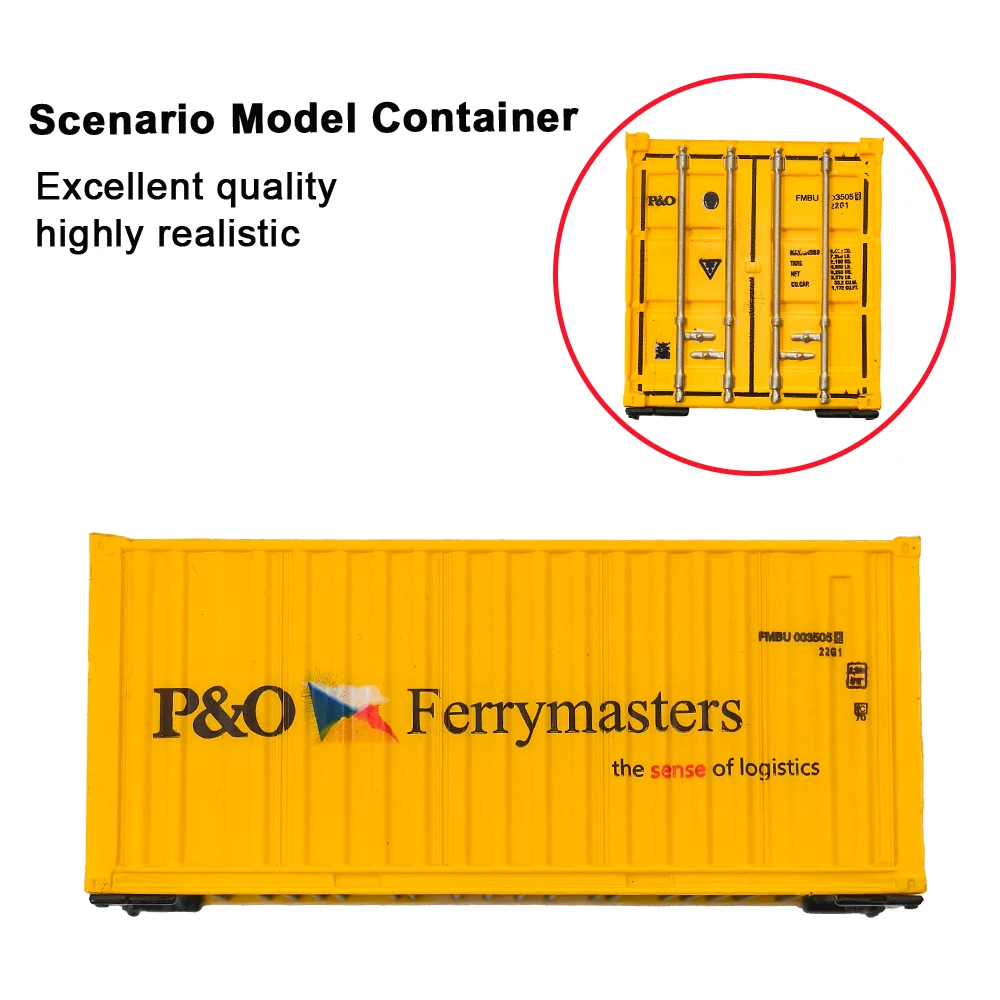

20FT Ho Scale Miniature Shipping Container 1:87 Model ABS PLastic Toys for Railway Train Layout/Landscape/Collection/Diorama 1pc