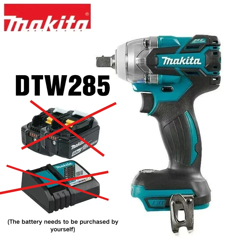 

Makita DTW285 18V Brushless Electric Screwdriver 280N.m 1/2" Socket Rechargeable Drill Driver Compatible with Makita Battery