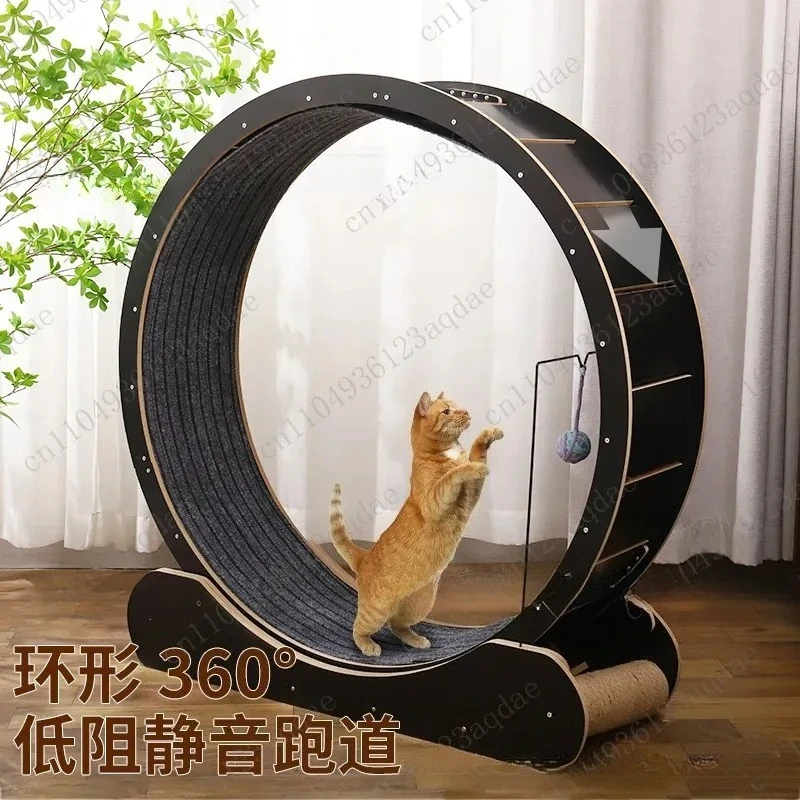 Cat Treadmill Roller Fitness Sports Solid Wood Silent Not Stuck Foot Cat Running Wheel Large Cat Toy Climbing Frame