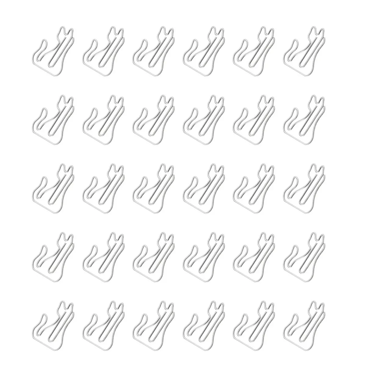 

30Pcs Silver Cat Designed Paper Clips Metal File Clamp Strong Grip Office School Paper Holder Practical Clips