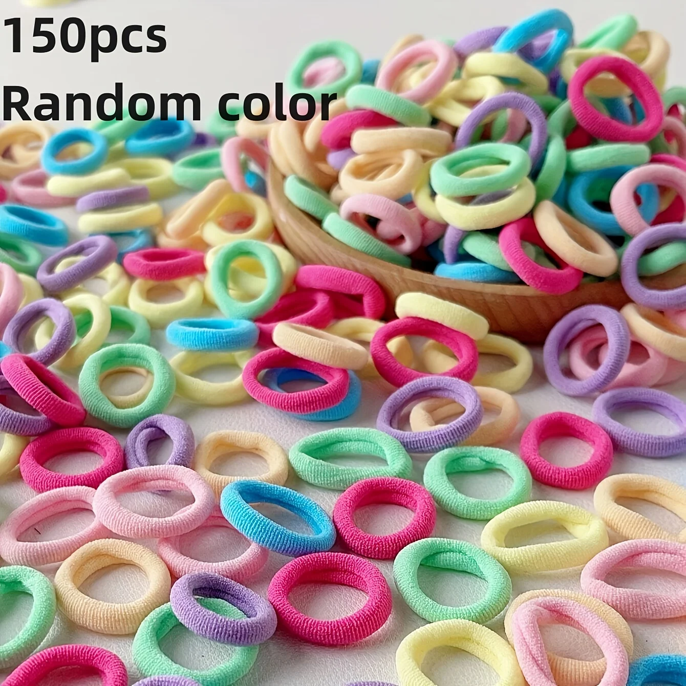 150 PCS Soft Rubber Hair Ties - Minimalist Circular Hair Bands for Normal Hair Types