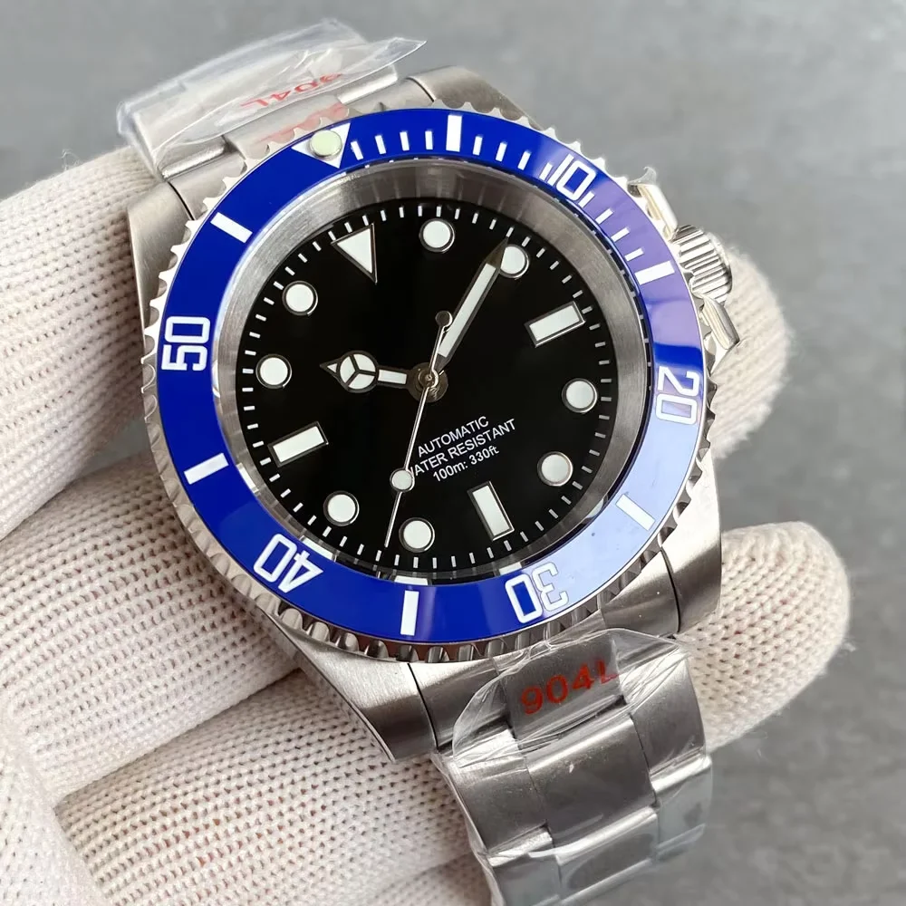 

Tandorio Classic 40mm Water Ghost Diver Miyota 8215 Automatic Mechanical Watch Sapphire Glass 100m Waterproof Green Lume