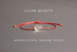 Women's Oval Clear Quartz Crystal Jewelry Healing Line Natural Stone Bracelet April Birthstone