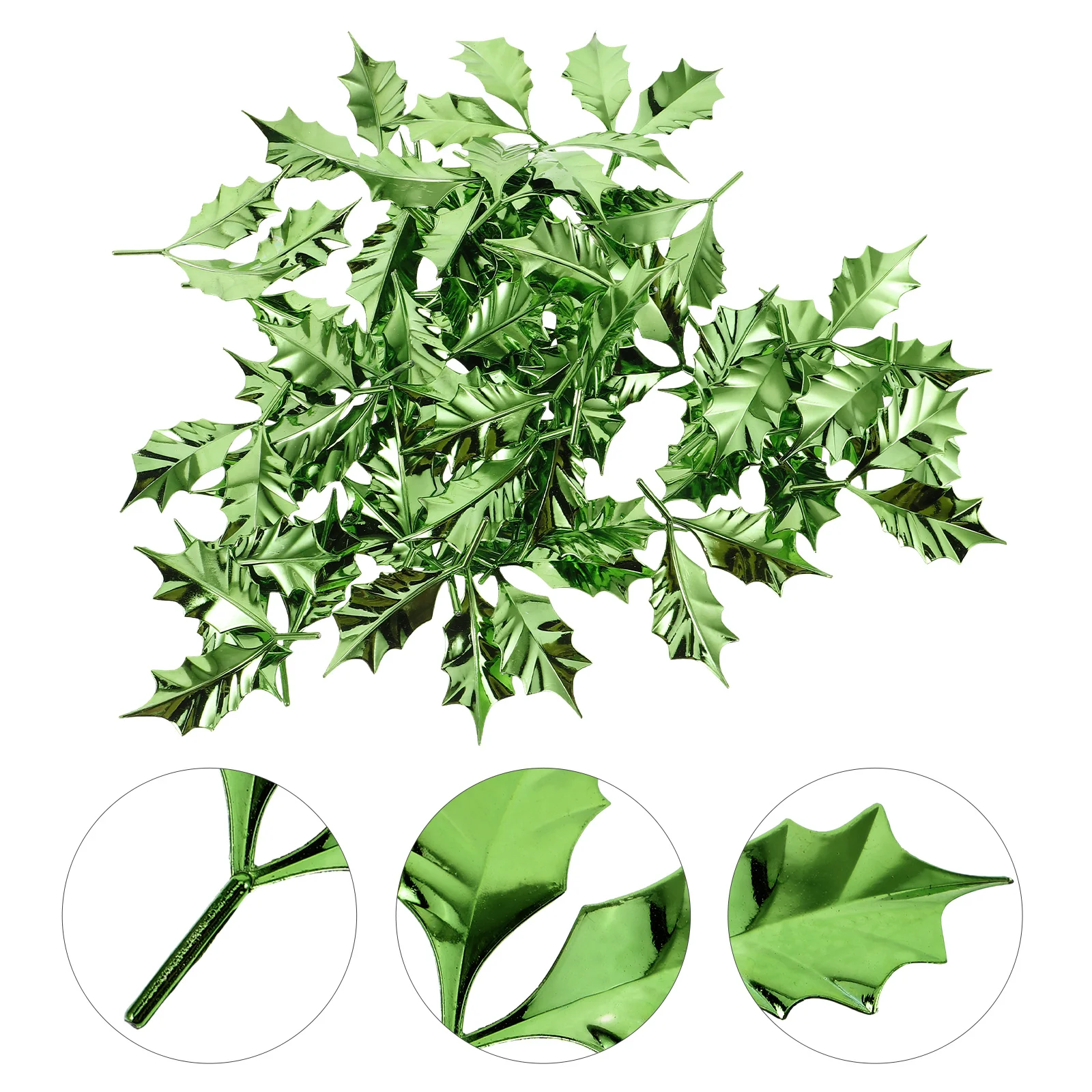 

50pcs Christmas Holly Leaves Decor Plastic Green Leaves For Diy Wreath Xmas Table Centerpiece Holiday Home Decor Artificial