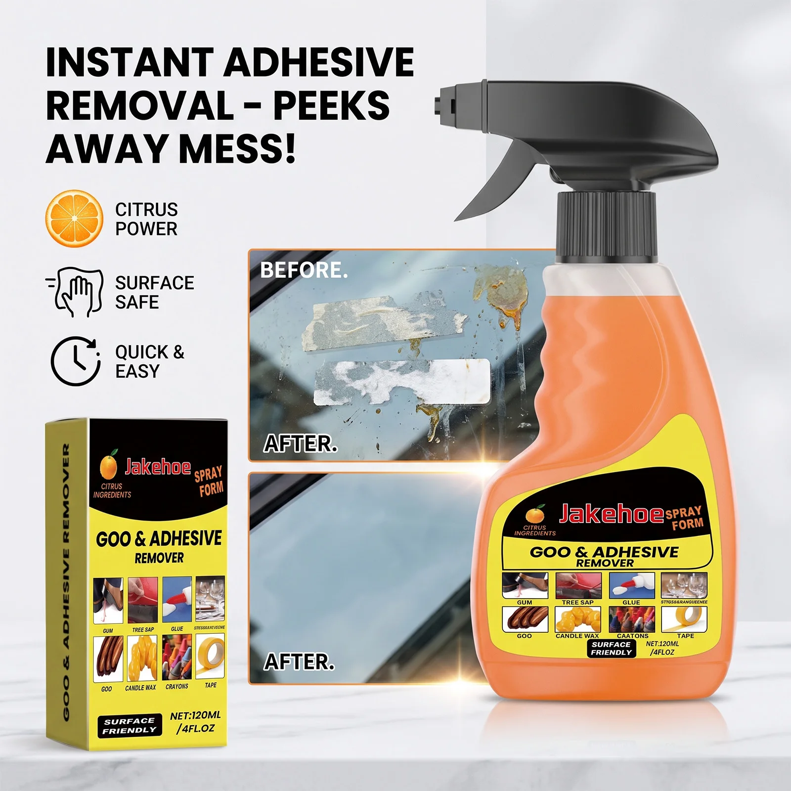 Multi Purpose Glue Remover Adhesive Sticker Label Residue Cleaner No Trace Quick Easy Safe Surface Household Car Office Cleaning