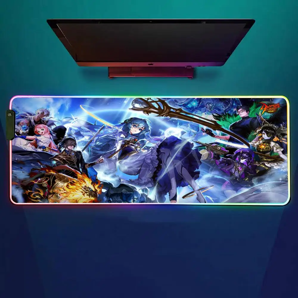 

Коврик для мыши Game Dungeon And Fighter RGB игровой коврик для мыши настольный коврик HD Gamer большой светодиодный светильник XXL коврики для мыши