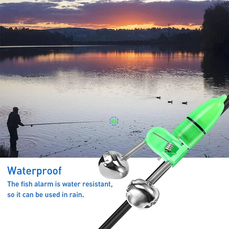 New Fishing Bite Alarm Electronic LED Light Bite Sound Alarm Set Buzzer Alert Bell Clip On Fishing Rod Indicator With Battery